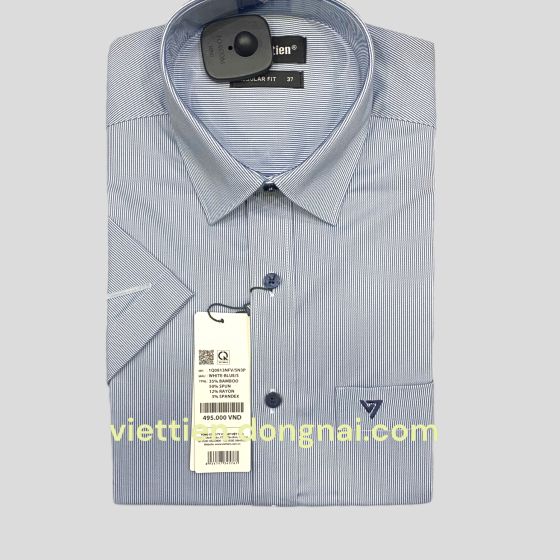 Áo sơ mi việt tiến vạt ngang 