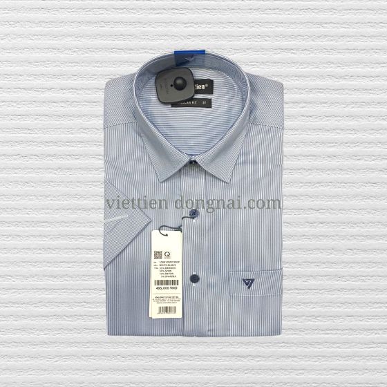 Áo sơ mi việt tiến vạt ngang 